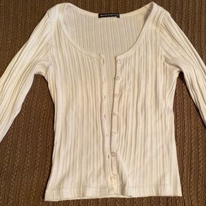 Brandy Melville White Ribbed Cardigan